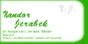 nandor jerabek business card